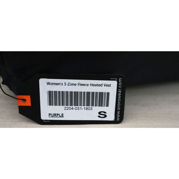 Ororo Women's Sz Small Purple 3-Zone Fleece Heated Vest w/Battery - Picture 3 of 11